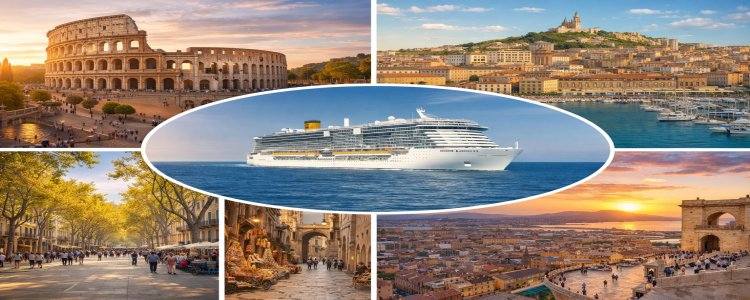 Croaziera pe Mediterana de Vest cu Costa Toscana Roma, Genova, Marsilia, Barcelona, Sardinia, Napoli, 9 zile